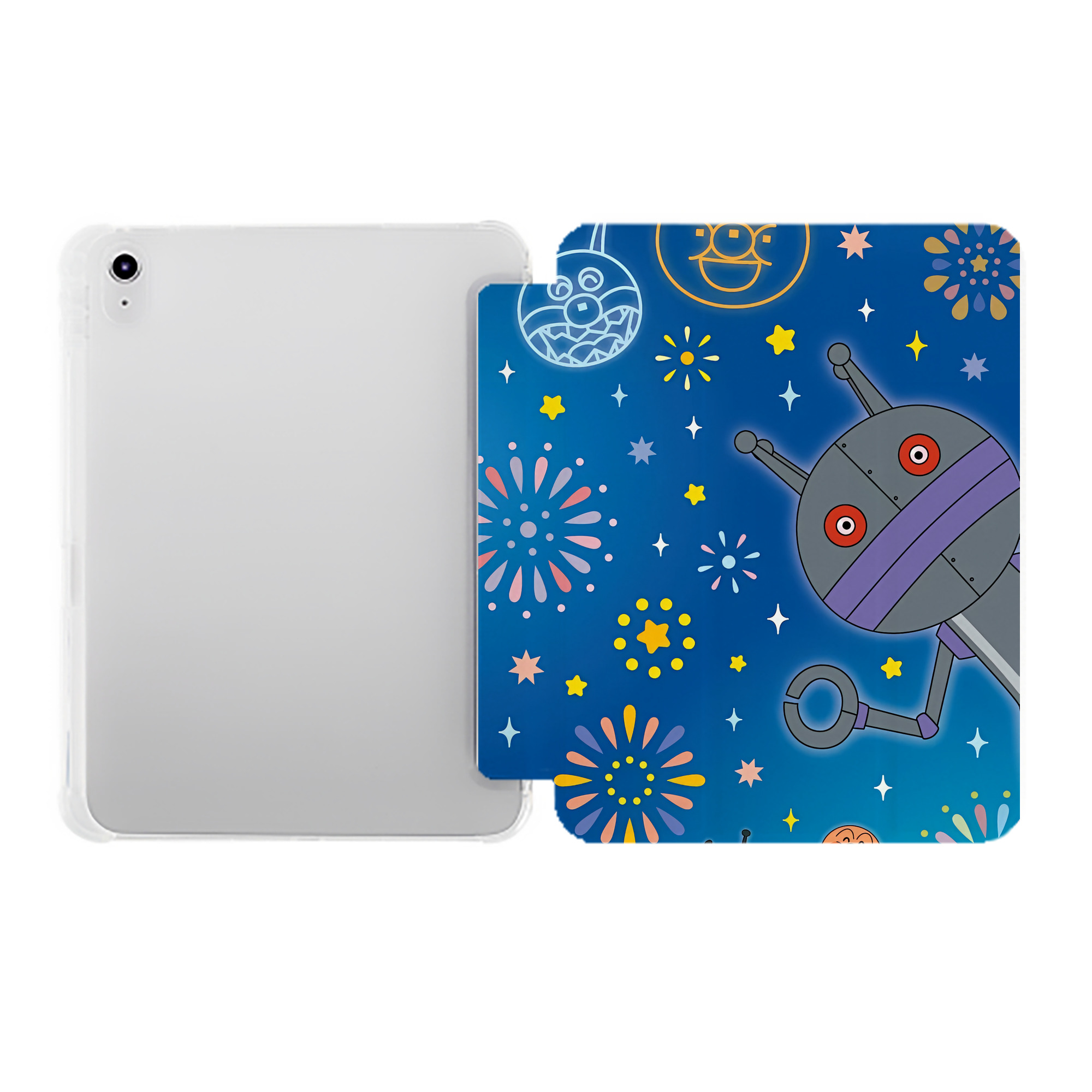 （画像用） アンパンマン Anpanman IPad ケース ペン収納付き 三つ折りスタンド PUレザー×シリコン 対応機種9.5/10.5/10.9インチ